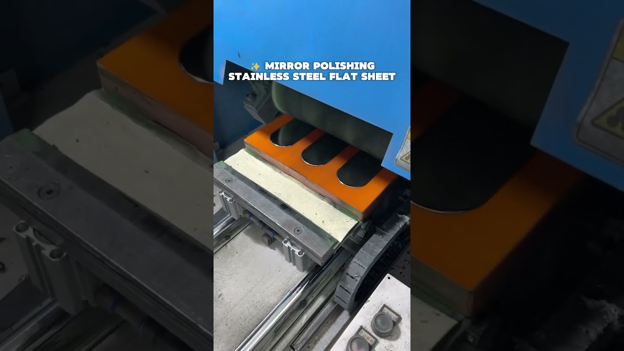 ✨ Mirror Polishing on Stainless Steel Flat Sheet#stainlesssteel  #mirrorfinish #polishingmachine