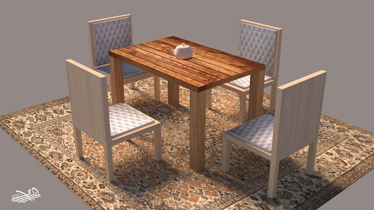 Chair and Table easy way Snap 3Ds Max 01 كيف تصنع كراسي وطاولة ثري دي ماكس