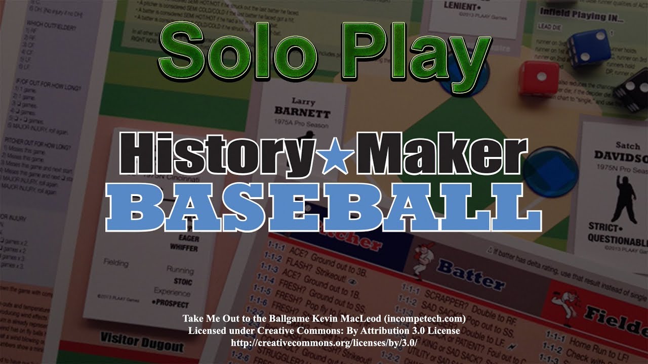 History Maker Baseball - Solo Play