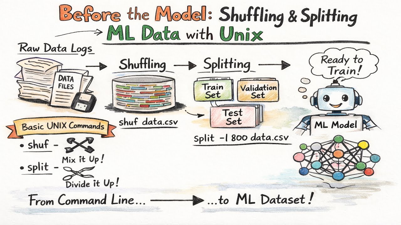 Before the Model: Shuffling and Splitting ML Data with Unix