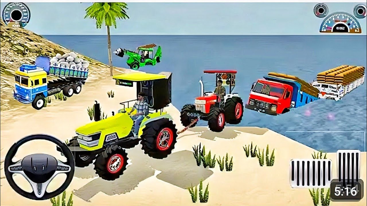 Driver JCB and upload stone from dumper truck in game #truck #automobile #jcb  #gaming