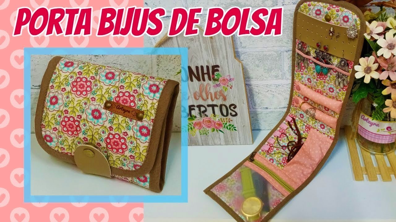 Porta Biju Compacto para Levar na Bolsa - Super Fácil - Organizer Jewelry Pouch
