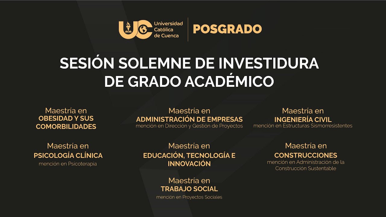 Sesión 1 de Investidura de Grado Académico 2023 - 9 de Junio - Posgrado UCACUE
