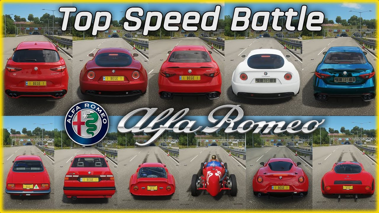 Forza Horizon 4 - All Alfa Romeo cars | Top Speed Battle