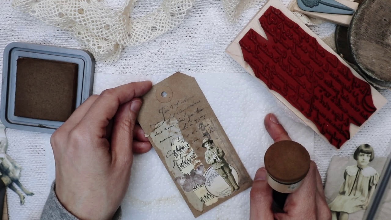 DIY How to decorate paper tags with ephemera - Tutorial FOR BEGINNERS