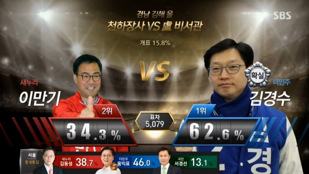 2016 20대 총선 개표방송 국민의 선택 바이폰 17. 이곳이 승부처다