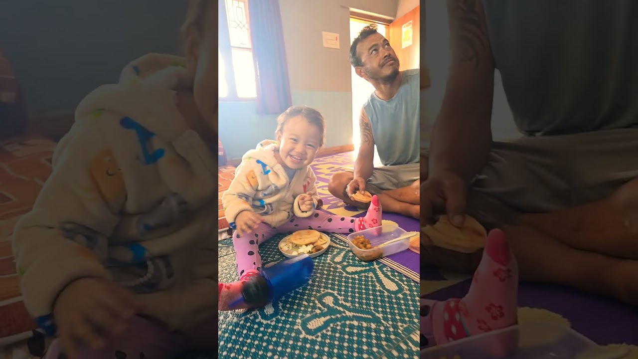 bfast wid dad 🤭🥰😇
