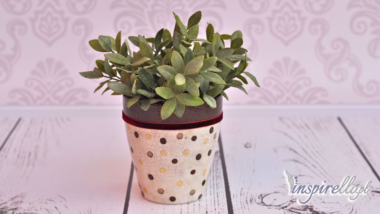 Tutorial decoupage - doniczka w kropeczki