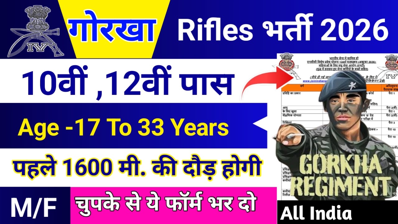Indian Army Gorkha Regiment Bharti 2026‼️Gorkha Commando Vacancy 2026‼️Gorkha Rifles Recruitment