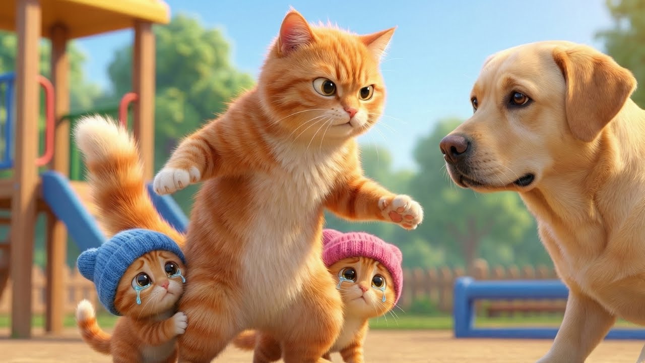 Oliver & Milo Met a Big Dog… 😳🐶 The Kittens Were Terrified