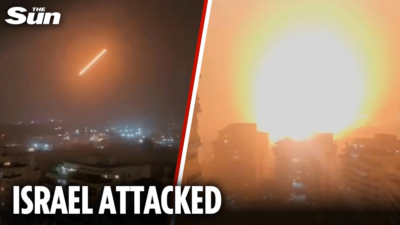Terrifying moment Iranian missile slams into central Israeli city