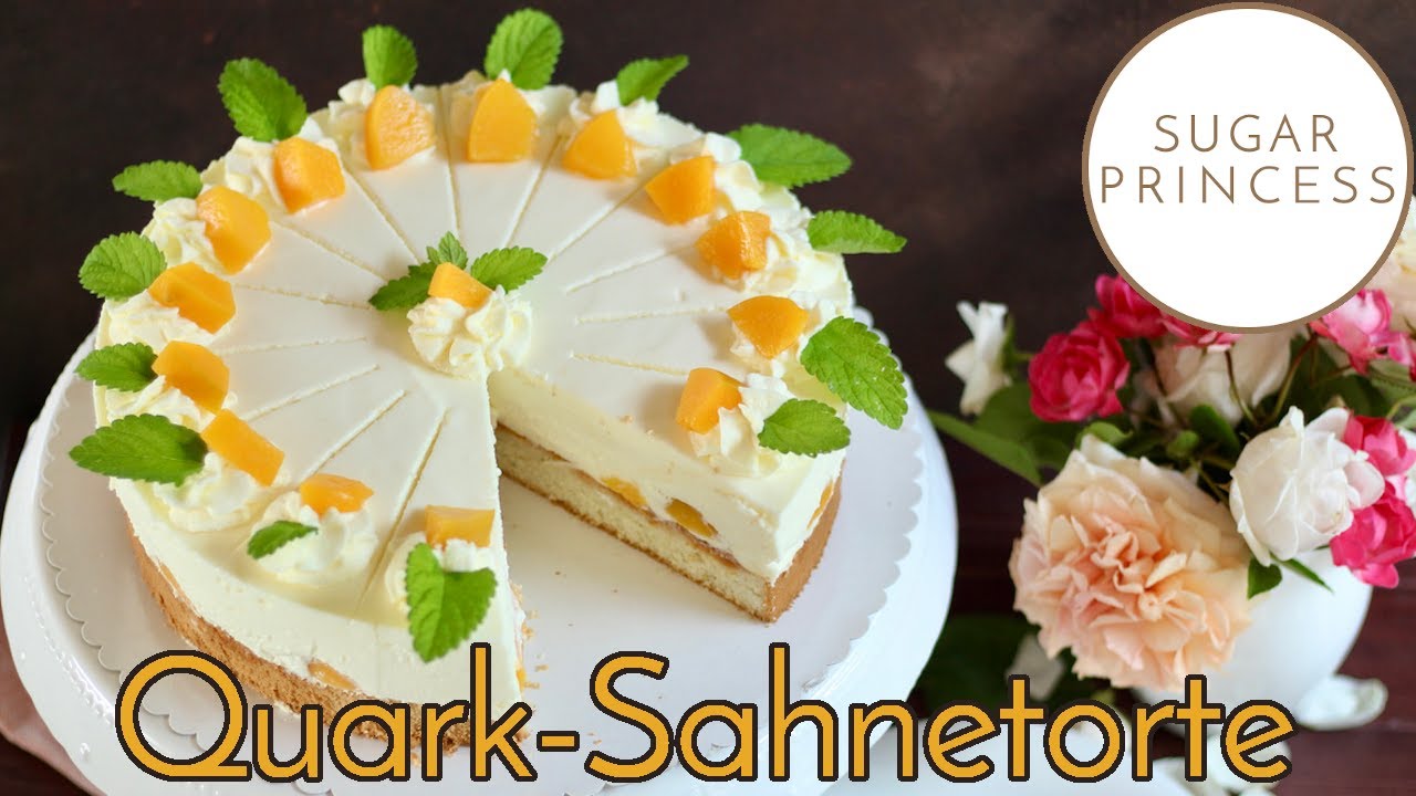 🍑 LECKER! Käse-Sahnetorte mit Pfirsich: GRUNDREZEPT für Quark-Sahne-Torte! 🍑 Rezept Sugarprincess