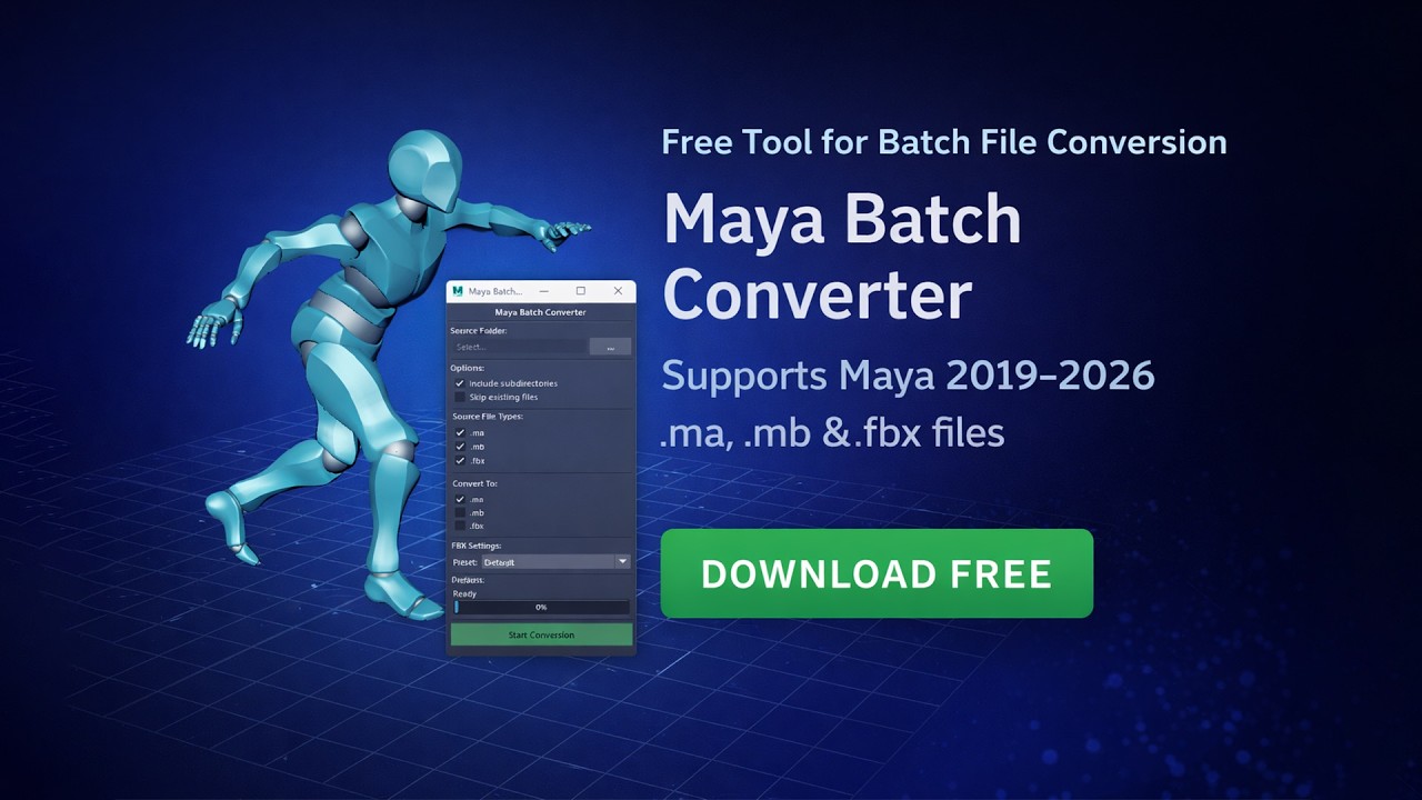 Maya Batch Converter (ma mb fbx) Maya 2019-2026 (free)