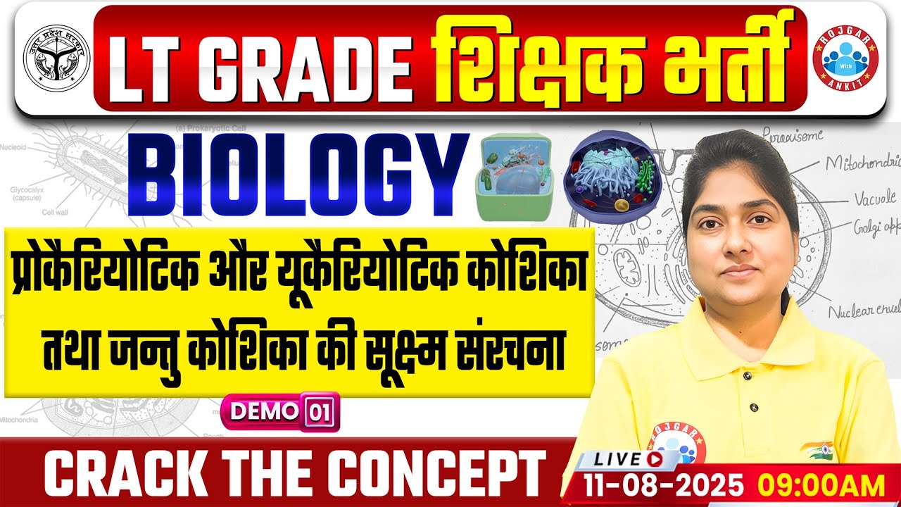 UP LT Grade Biology Classes 2025, प्रोकैरियोटिक और यूकैरियोटिक कोशिका, LT Grade Biology Demo Class 1