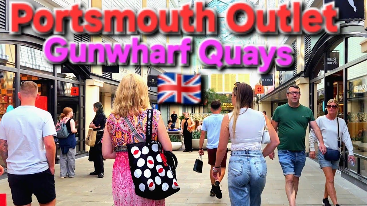 🇬🇧 Portsmouth Outlet Gunwharf Quays Shopping Centre England 🏴󠁧󠁢󠁥󠁮󠁧󠁿 Walking Tour 4k Ultra HD 🇬🇧 