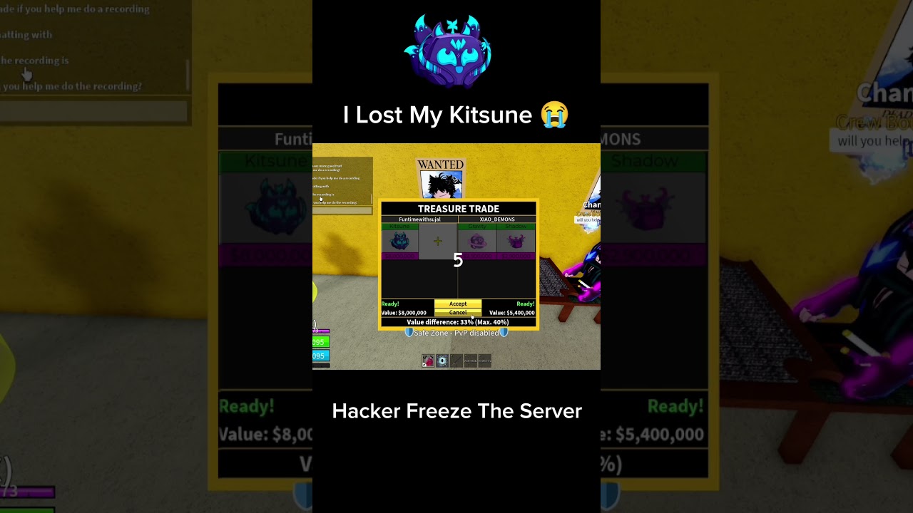 I Lost My Kitsune Server Freeze Scam In Blox Fruit Trading Scam
