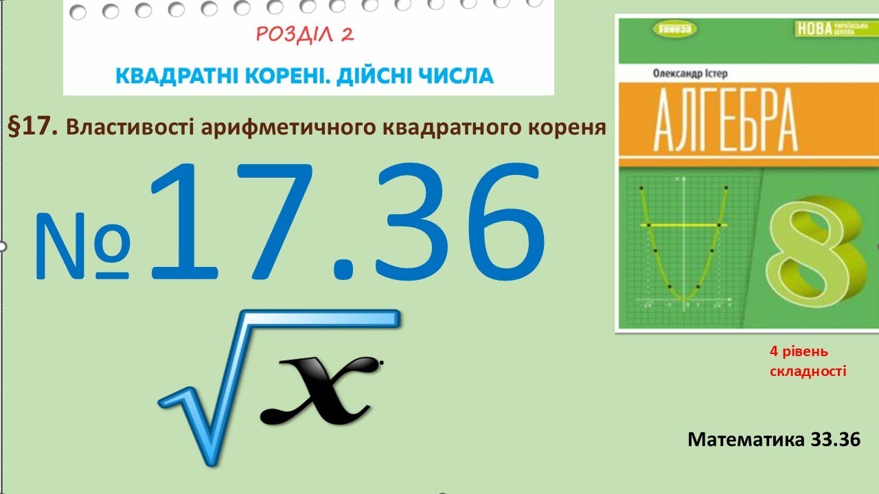Істер Вправа 17.36 Алгебра 8 (Математика8 № 33.36 )НУШ-2025