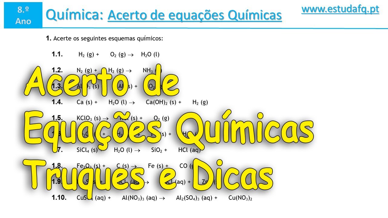 Acerto de equações químicas - TRUQUES E DICAS!