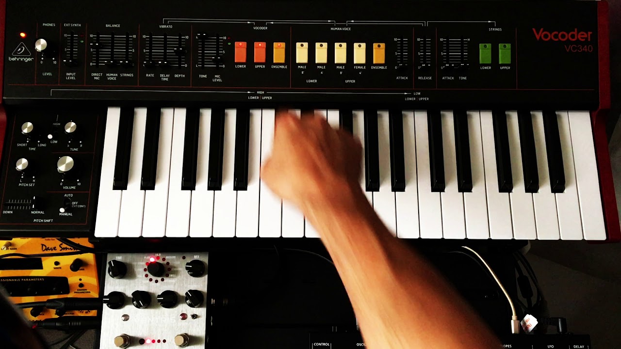VC-340 Behringer -MICROPHONE TRS INPUT Vocoder Test + Tutorial & Ventris dual reverb