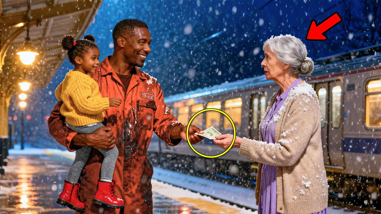 Single Dad Gives His Last Dollar to a Freezing Old Woman, Unaware She’s a Billionaire’s Mother