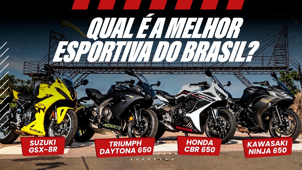 Qual é a melhor esportiva do Brasil? | Ninja 650 x CBR 650R x Daytona 660 x GSX-8R!