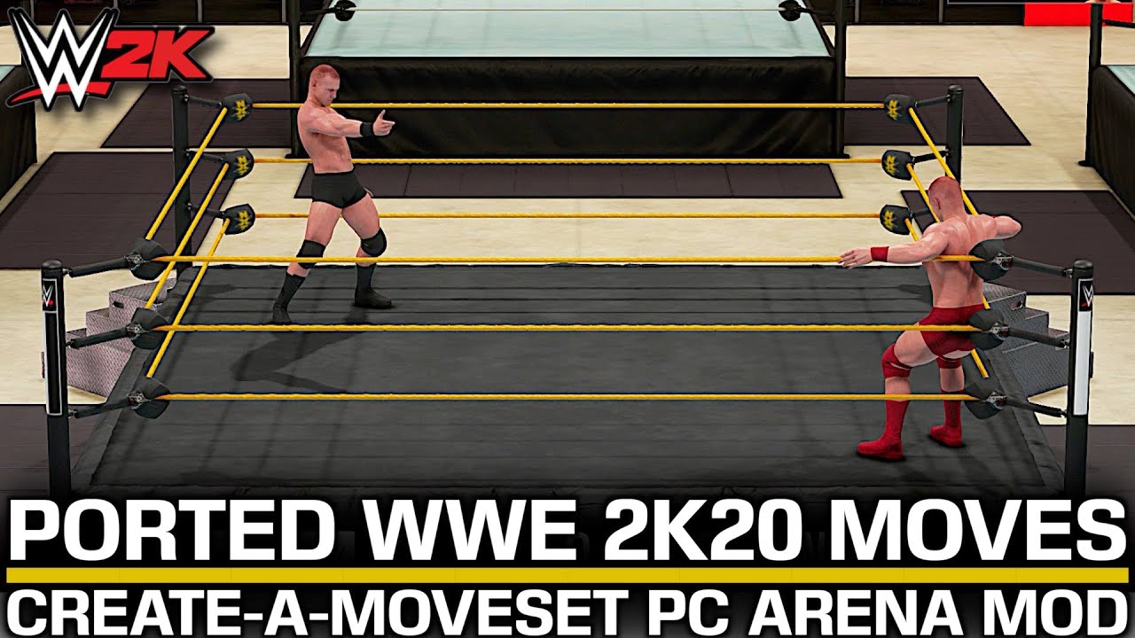 PORTED WWE 2K20 MOVES PREVIEWED IN THE CREATE-A-MOVESET PERFORMANCE CENTER ARENA! (WWE 2K MODS)