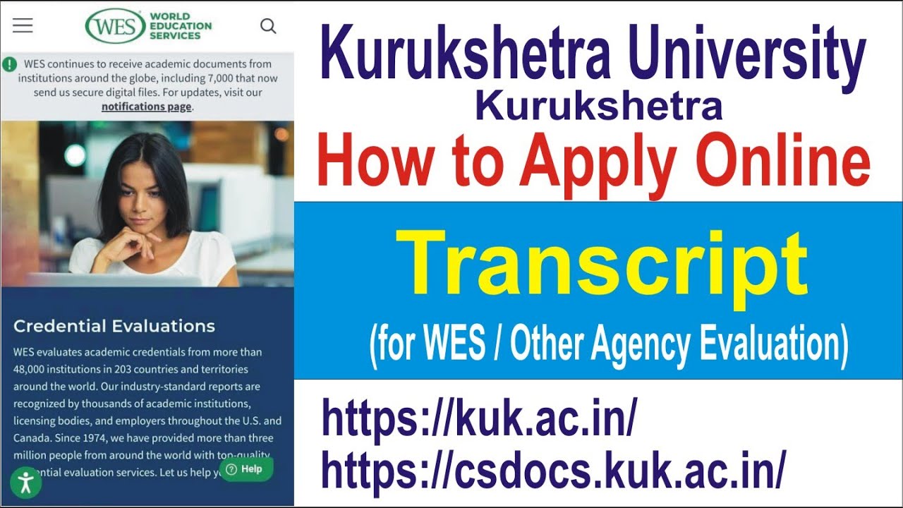 Kurukshetra University Transcript Online Kurukshetra University Kurukshetra KUK Transcript form WES