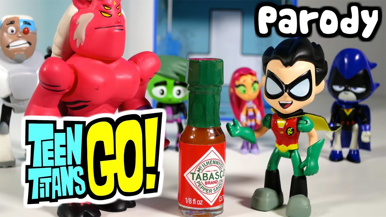 TEEN TITANS GO! Robin Drinks Hot Sauce and becomes EVIL at T-Tower