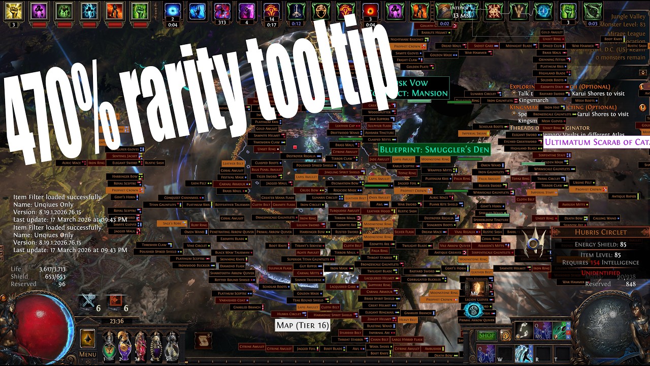 Golden Charlatan Elementalist EK Update, Full MF Rarity Setup for Legion t0 farm