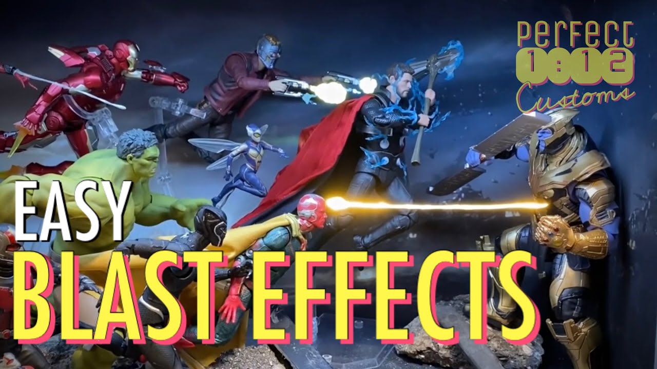 Avengers Action Figure Diorama - Cheap & Easy Blast Effects | Tutorial