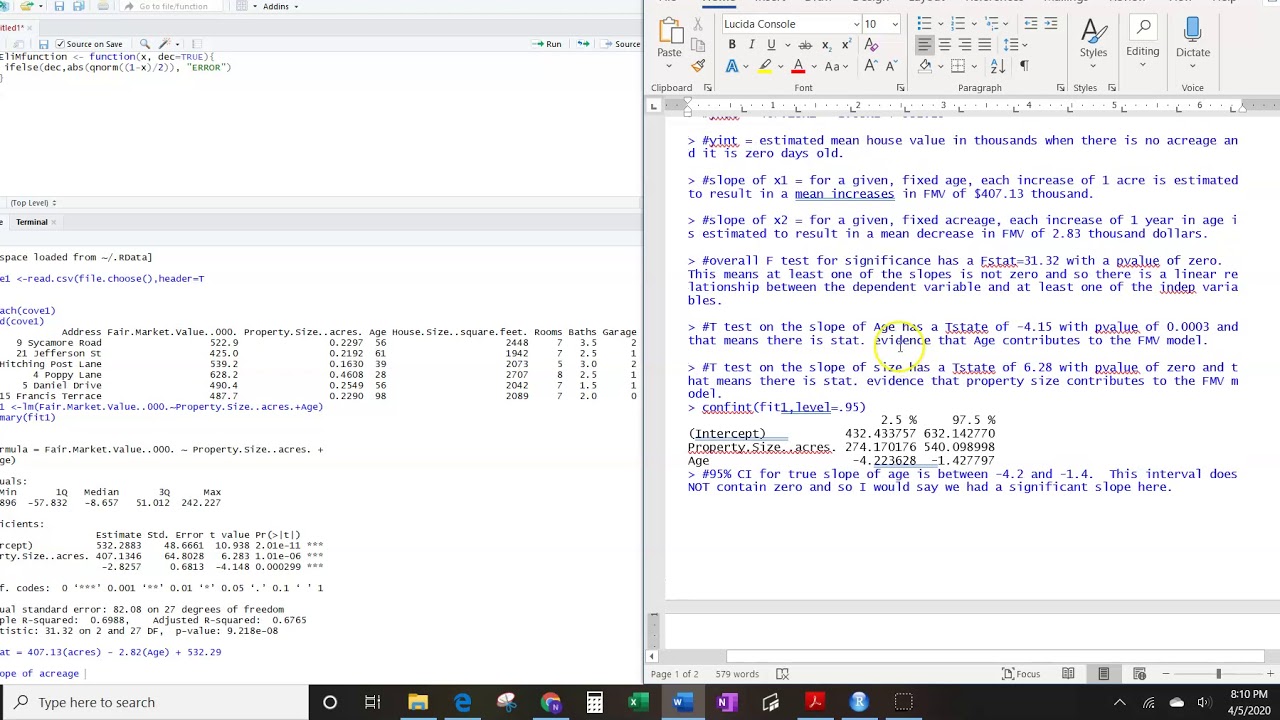 Multiple Regression using RStudio