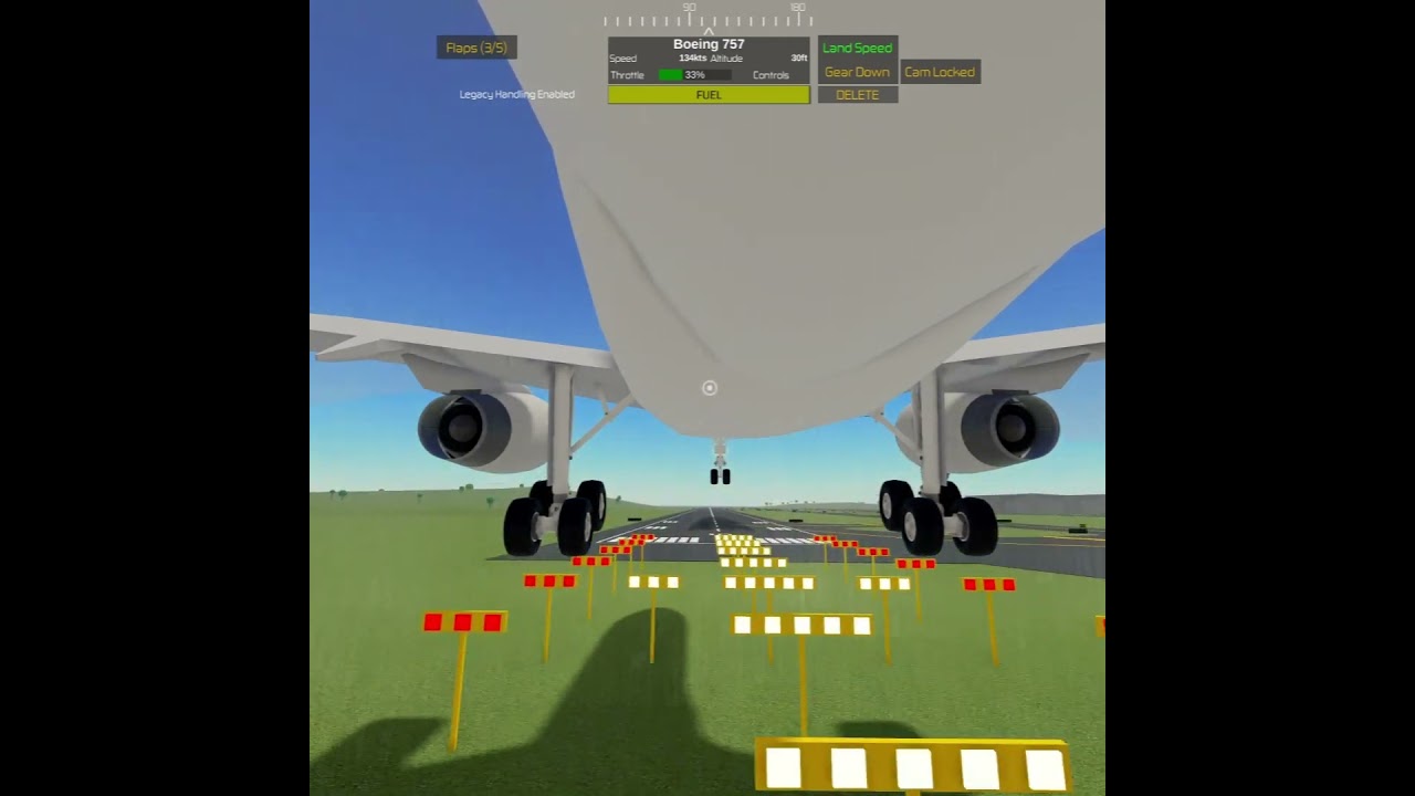 Rate my landing-B757 Remodel #aviation #shorts #ptfs #roblox #landing #aviationgeek #b757