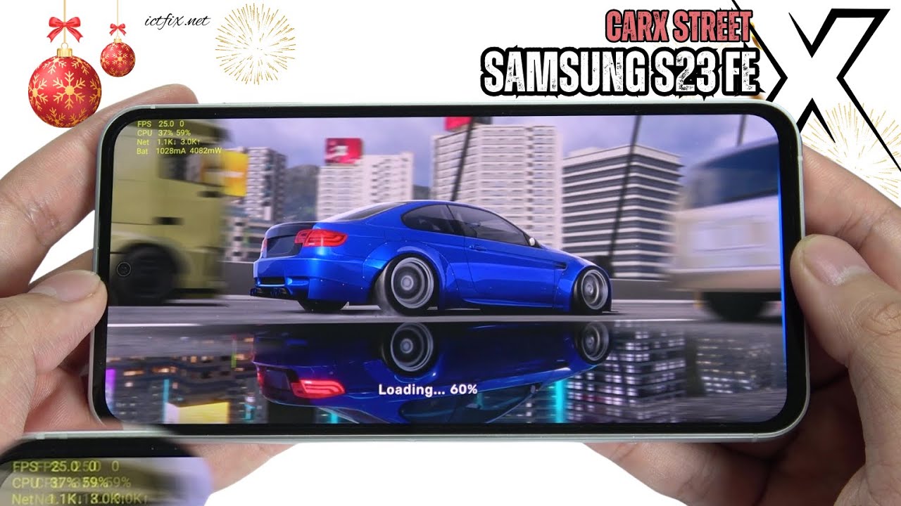 Samsung Galaxy S23 FE CarX Street Gaming test | Exynos 2200, 120Hz Display