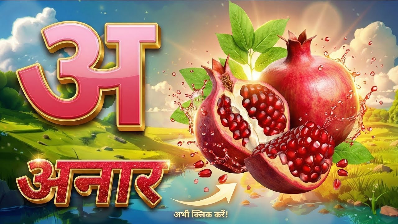 **अ से अनार 🍎 आ से आम 🥭 | क से कबूतर 🕊️ ख से खरगोश 🐰 | हिंदी वर्णमाला सीखें | Kids Learning Video**