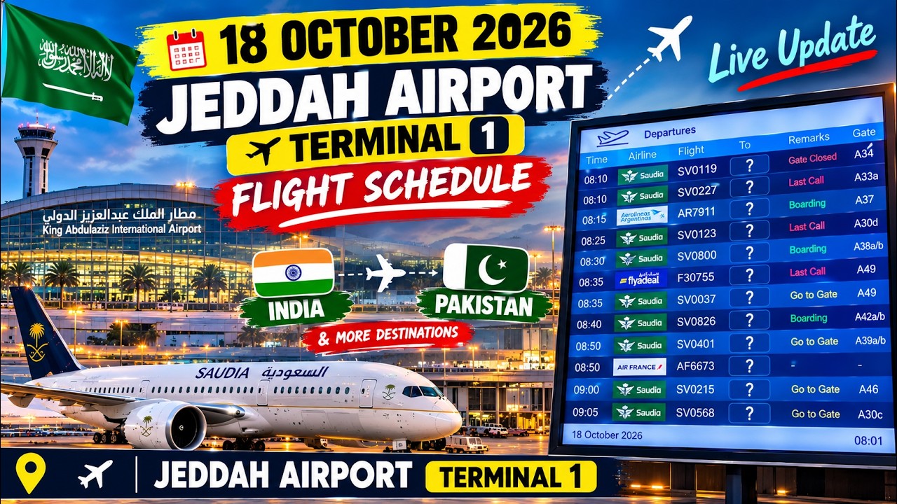 Saudi to India & Pakistan | Today's Flight Schedule