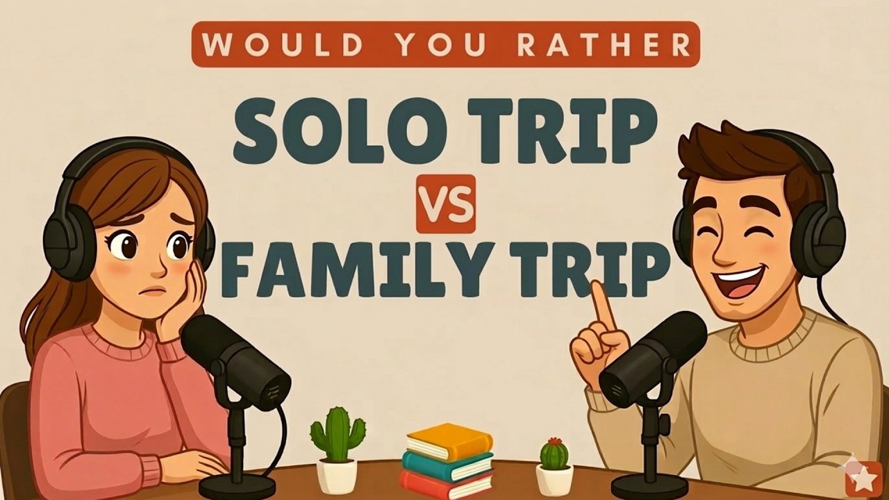 English Podcast for Easy English Conversation | Solo Trip or Family Trip? | Learn English Fast