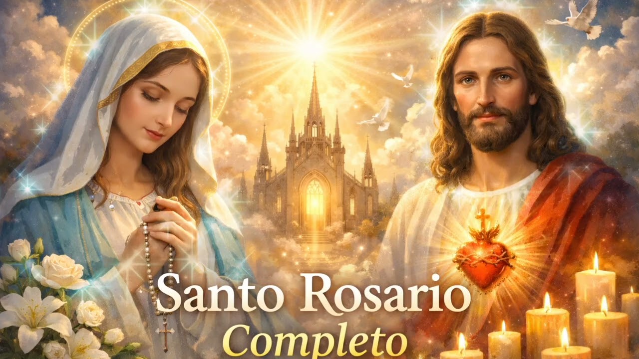 Santo Rosario Completo 🌙 Voz Suave y Música Espiritual Moderna