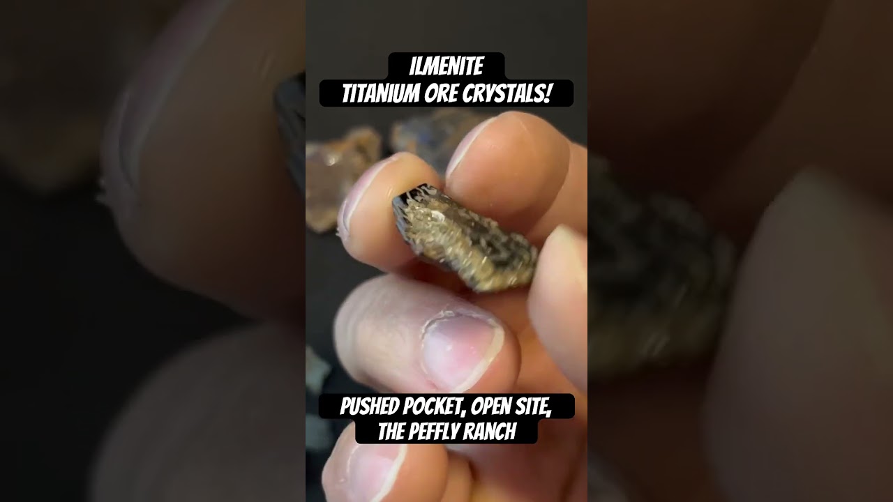 Ilmenite Titanium Ore Crystals from the pushed pocket at the open site! #crystals #rockhounding #god