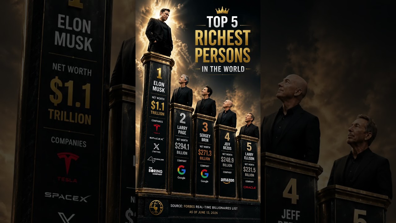 Top 5 Richest People in the World (2026) 👑💰 Elon Musk&rsquo;s $1.1 TRILLION Empire!