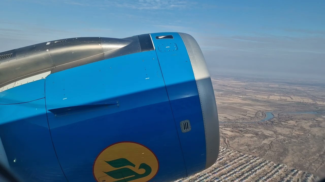 A320 взлёт из Нукуса Каракалпакстан/ A320 takeoff Nukus Airport Karakalpakstan 