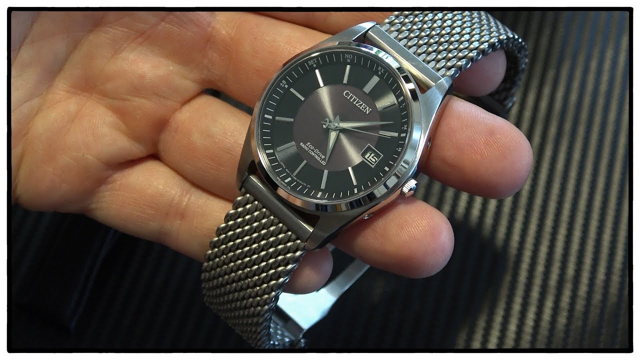Citizen AS2050-10E Solar Funkuhr | Solar & Radio Controlled Dresswatch mit Milanaise Armband