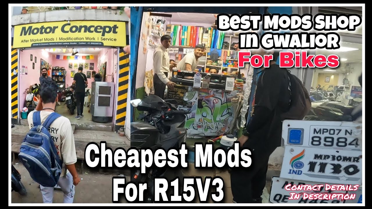 Cheapest Mods in Gwalior #gwalior #r15v3 #gopro #modification #exhaust #wrapping
