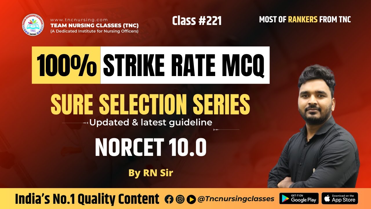 100% Strike Rate MCQ || By TNC Suresh Sir || Class # 221 || Selection Guarantee! #tncnursing