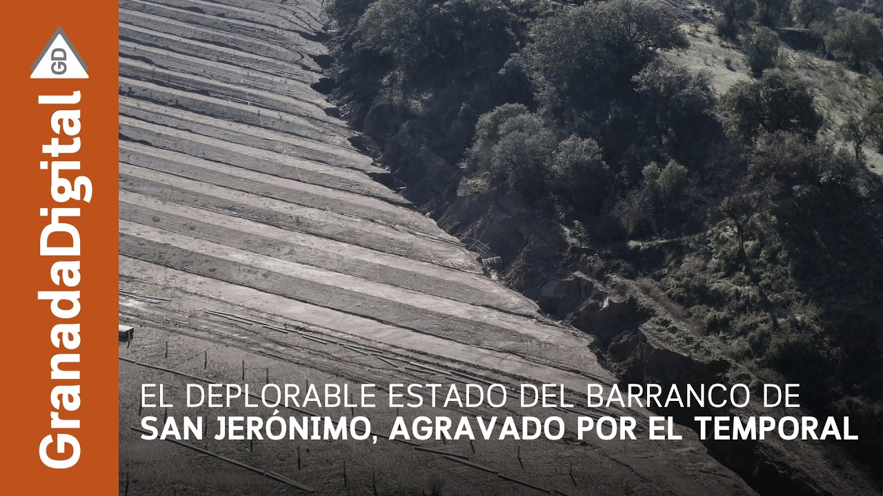 El mal estado del barranco de San Jerónimo, agravado por el temporal: 