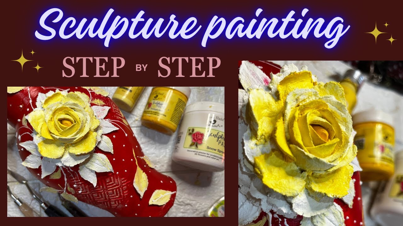 Sculpture painting flower-vase/Step-by-step #sculpture_art for beginners