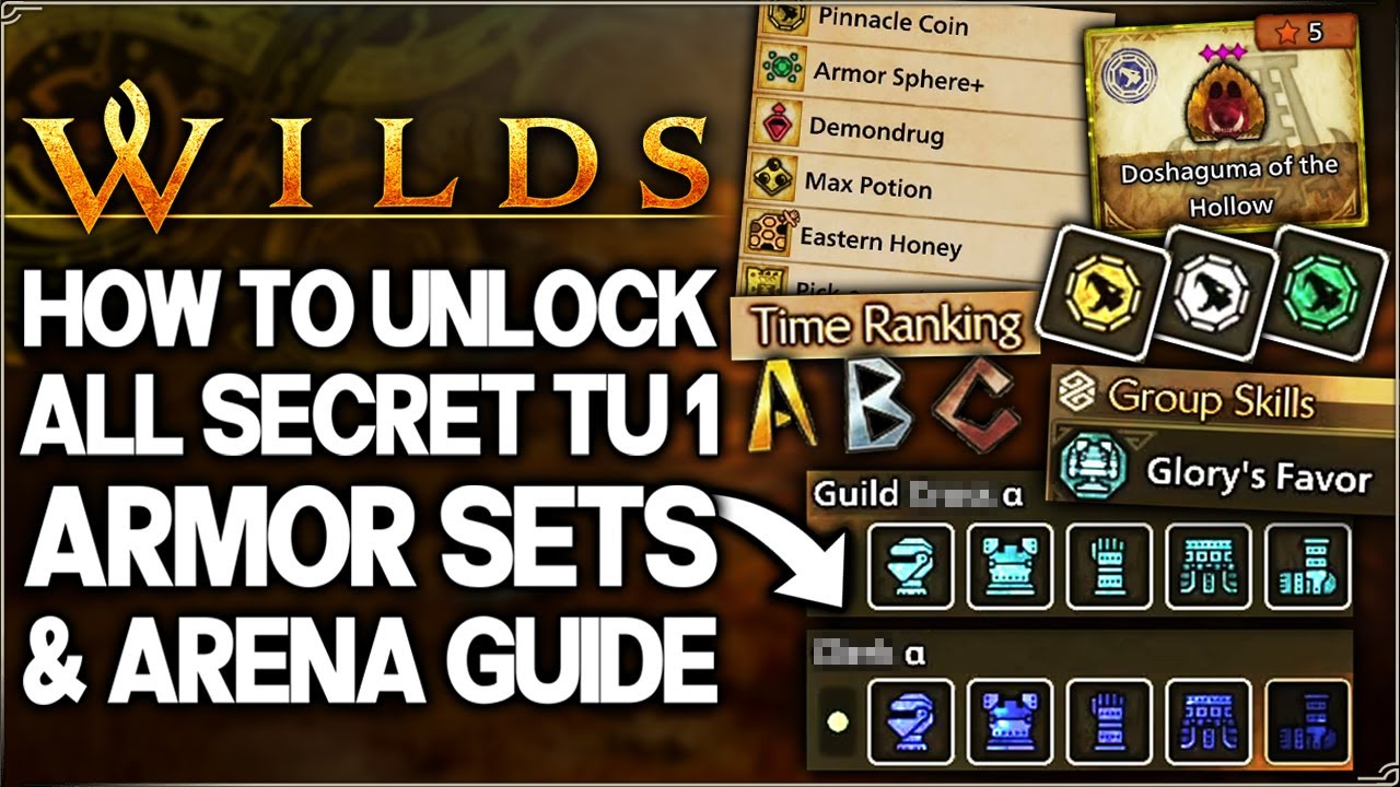 Monster Hunter Wilds - Unlock ALL 4 Hidden TU1 Armor Sets FAST - Arena Easy A Rank Guide & Rewards!
