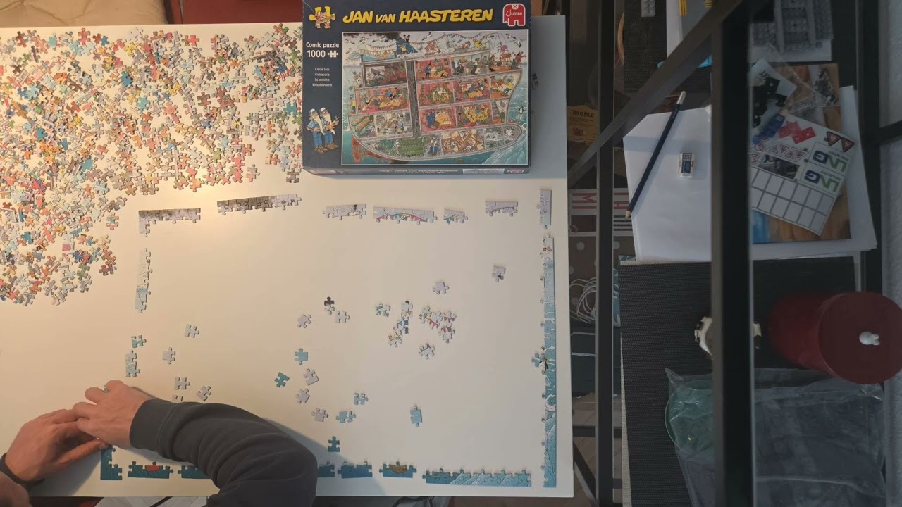 Jan van Haasteren - Cruise ship - 1000 puzzle pieces [Timelapse]