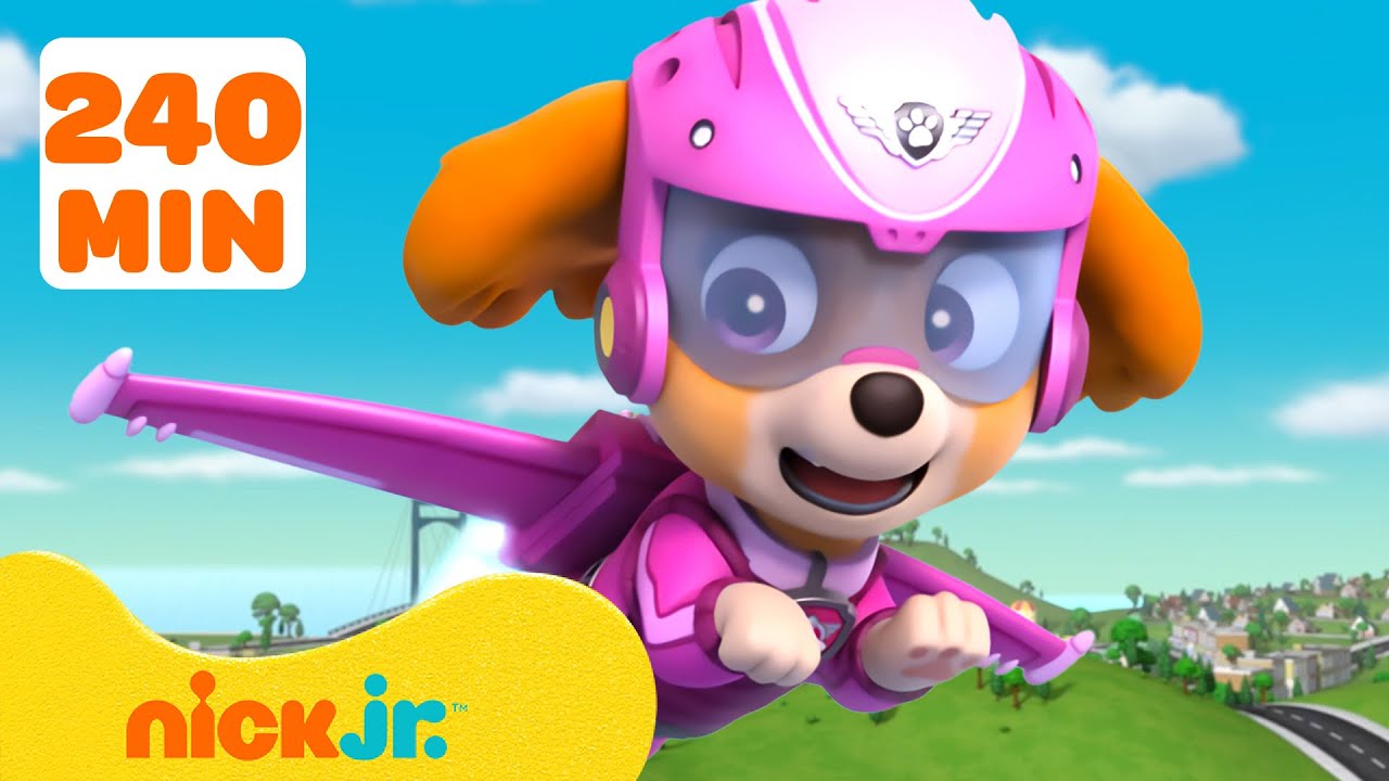 دوريات المخلاب | دوريات المساعدة: مغامرات سكاي! 🐶🩷 مع رايدر | ٤ ساعات | نيكلوديون | Nick Jr. Arabia
