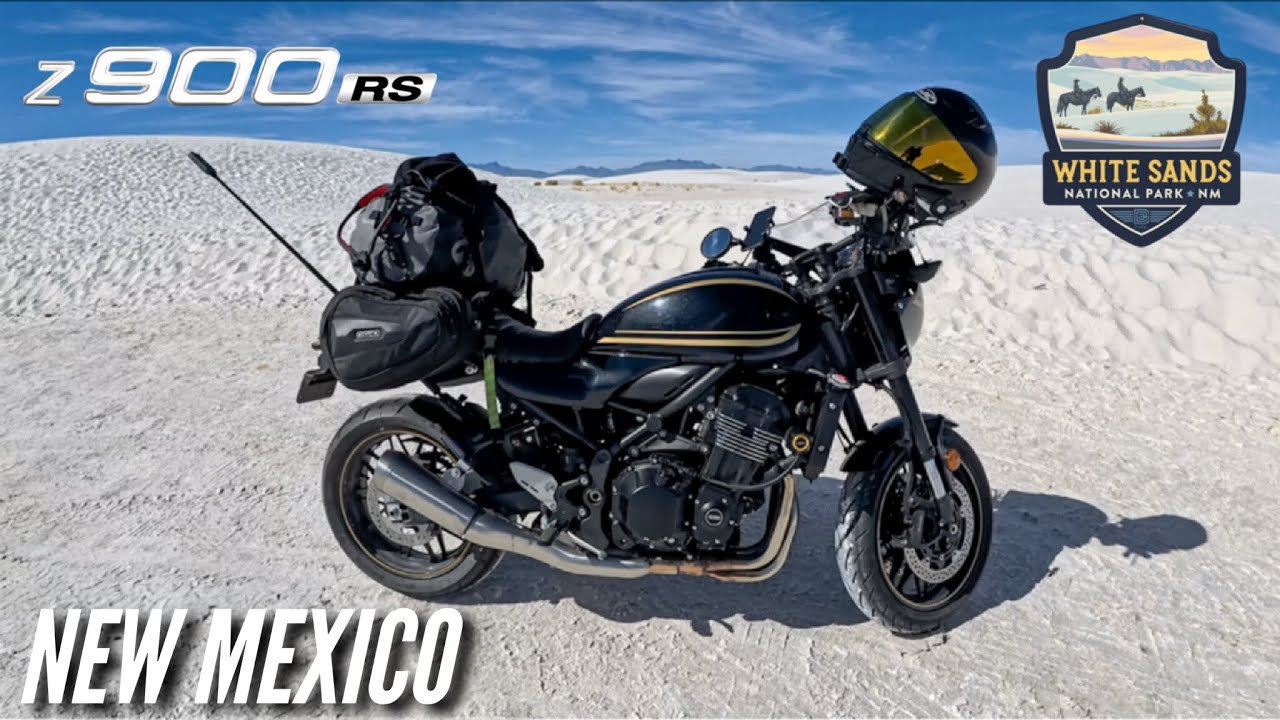 Ep09. White Sands National Park - Cross Country Motorcycle Road Trip | Kawasaki Z900 RS Cafe