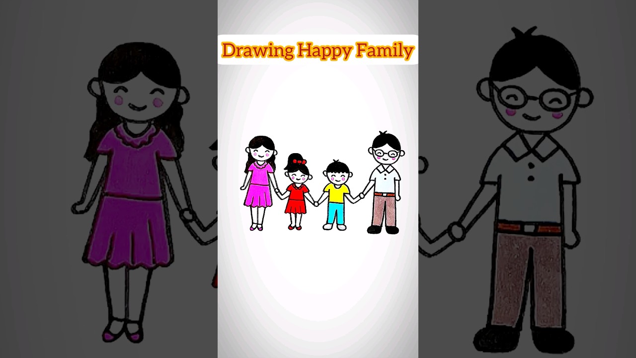 Drawing A Happy Family #howtodraw #pencil_drawing #artforbeginners #pencilshading #artists #artlover
